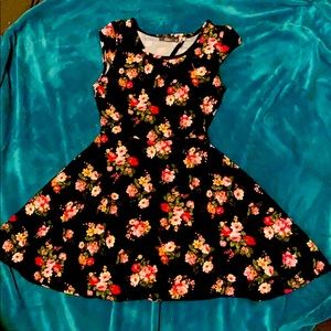 Black Dress with Flower patterns